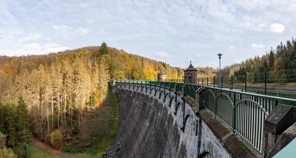Sengbachtalsperre, water reservoir in Solingen, Germany, outdoors