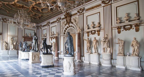 photo of Inside one of the rooms of the Capitoline Museums in Rome, Italy The museum was opened to the public at the wish of Pope Clement XII in 1734.