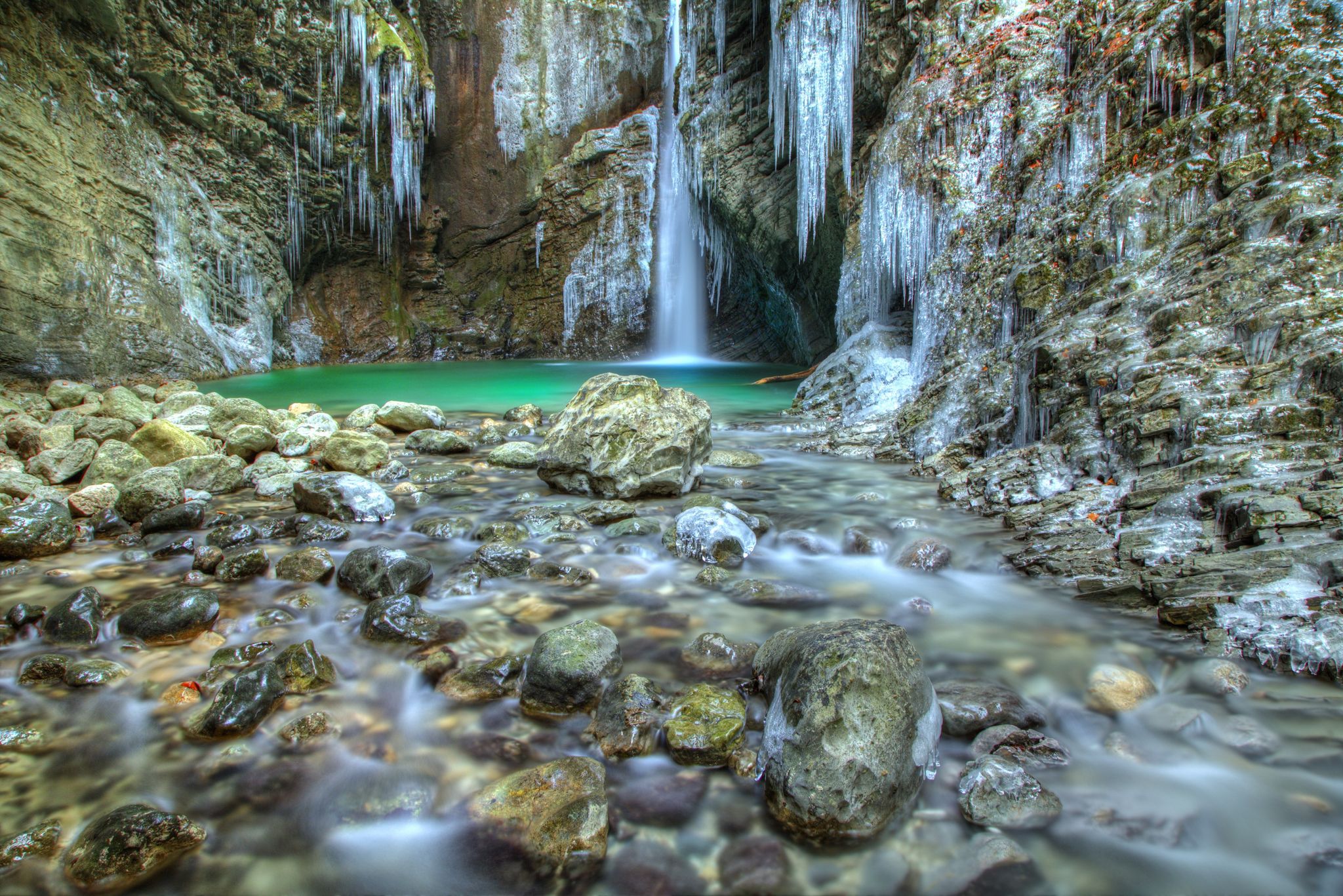 Waterfall Kozjak on stream Kozjak, Kobarid - Slovenia
