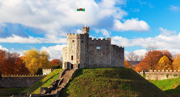 Norman Keep, Cardiff Castle, Autumn, Cardiff, Wales, UK.
