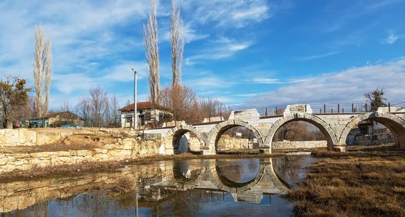 photo of view of Aizanoi Ancient City-2000 Year Old Roman Bridge, Kütahya, Turkey.