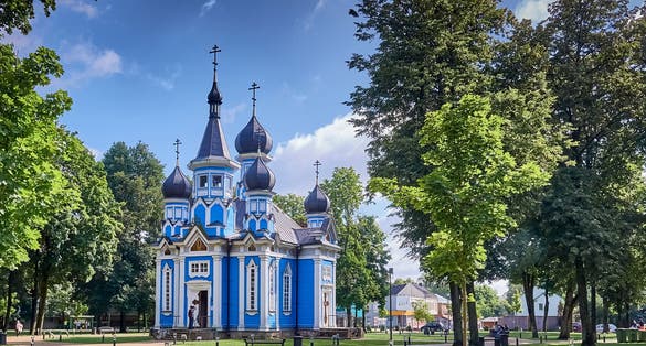 Orthodox church in Druskininkai. Druskininkai is popular resort town in Lithuania.