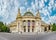 Panoramic view of Grand Palais (Great Palace) in Paris, France. Grand palais has more than 1.5 mln visitors per year, no people
