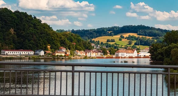 Photo of Cloudy summer view with reflections near Deggendorf, Danube, Bavaria, Germany