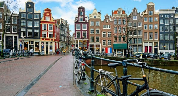 photo of beautiful morning at Negen Straatjes in Amsterdam, the Netherlands.