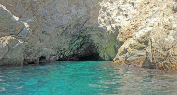 Photo of stunning Blue Turquoise Water of Bellevue Beach, Dubrovnik, Croatia.