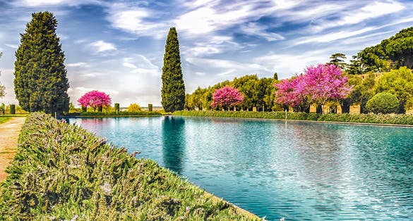 photo of Ancient Pool among the ruins of Villa Adriana (Hadrian's Villa), Tivoli, Italy.