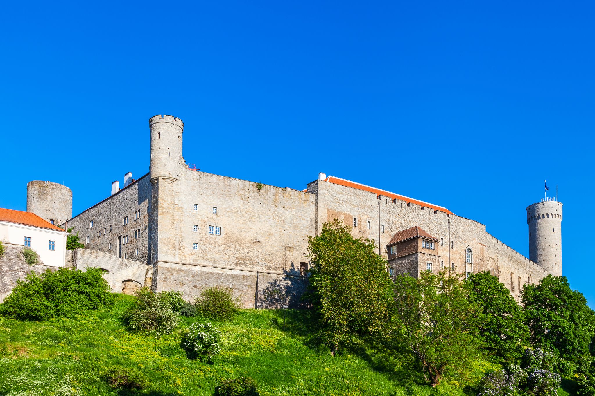 Photo of Medieval Toompea Castle in old city town, Tallinn, Estonia.