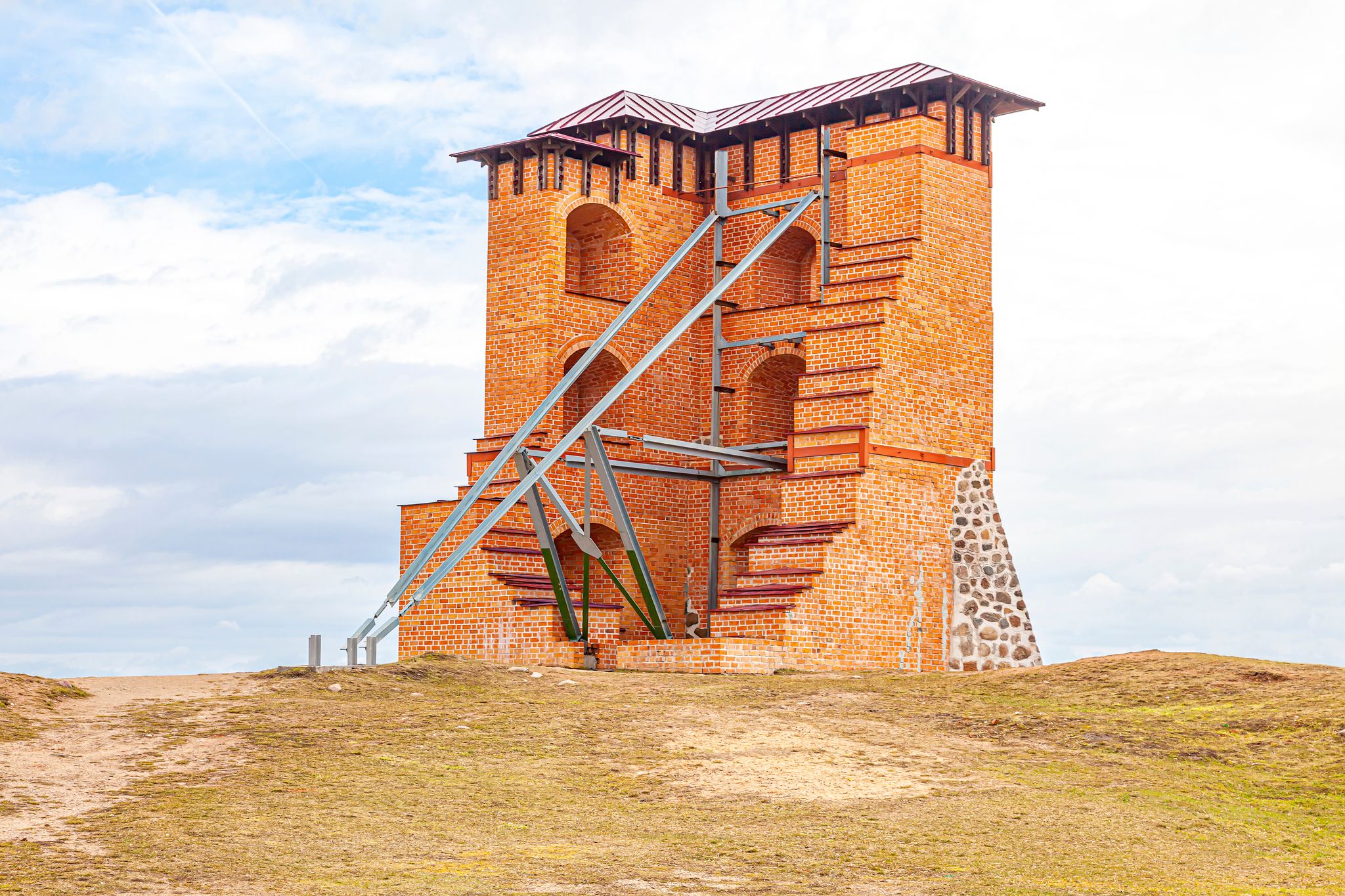 Photo of the ruins of the Navahrudak Castle. One of the key strongholds and the most powerful fortress in the Grand Duchy of Lithuania from the 13th to the 17th centuries. Republic of Belarus.