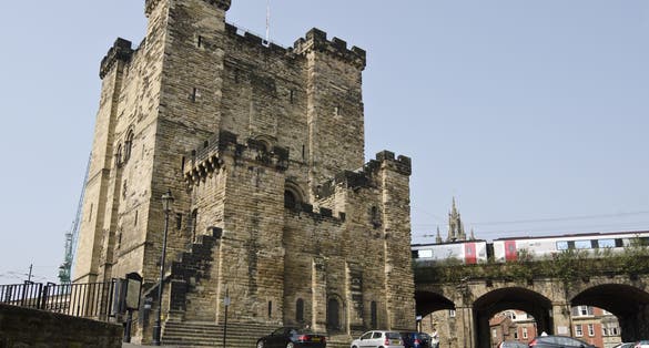 Photo of Newcastle Castle Keep, remains of medieval fortification in Newcastle-Upon-Tyne.