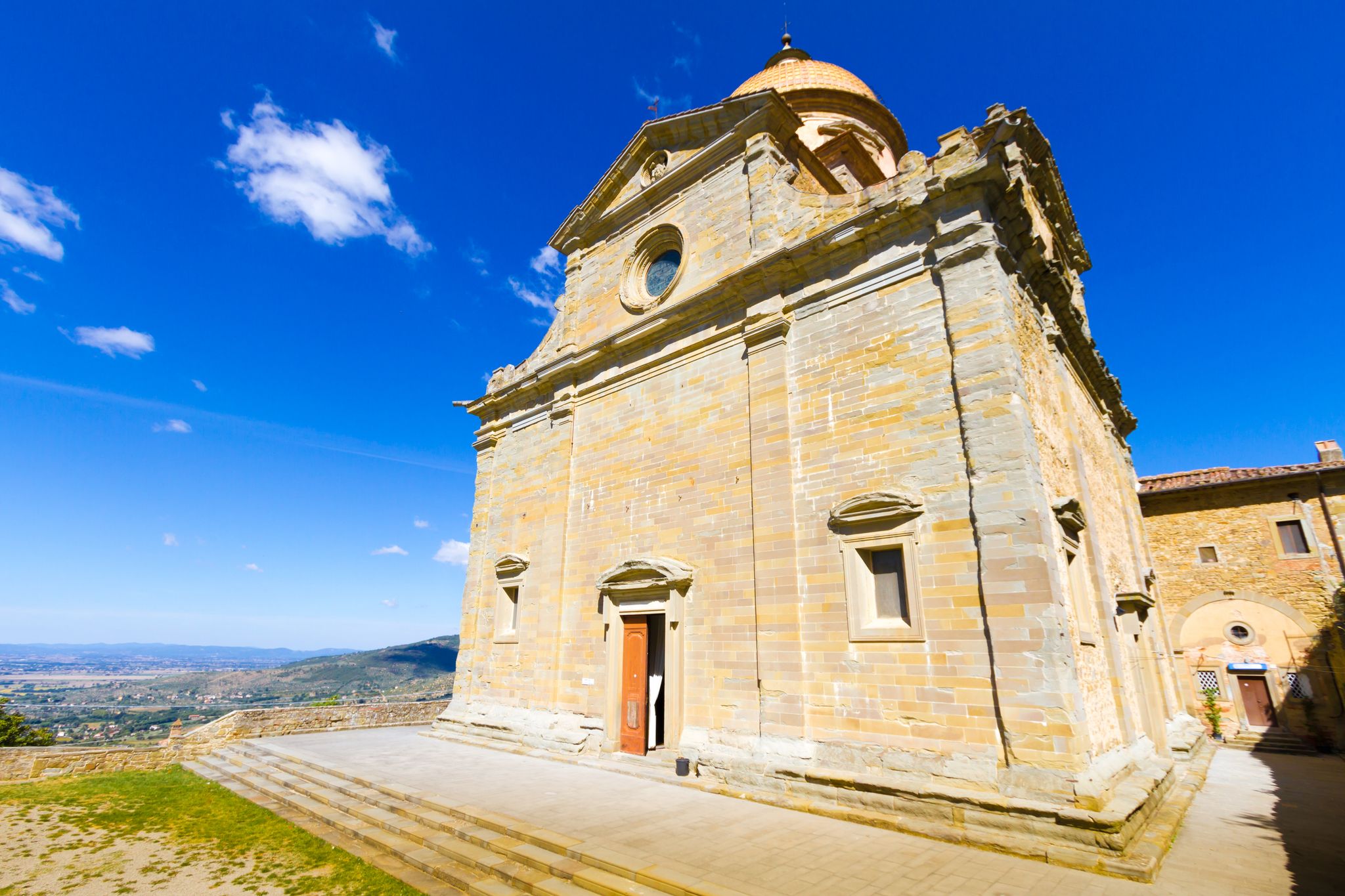 The church of Santa Maria Nuova (New St. Mary) near the walls of Cortona, in Tuscany, Italy