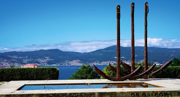 Photo of monument to the Galleons(Monumento a los Galeones ) in O Castro, Vigo, Spain.