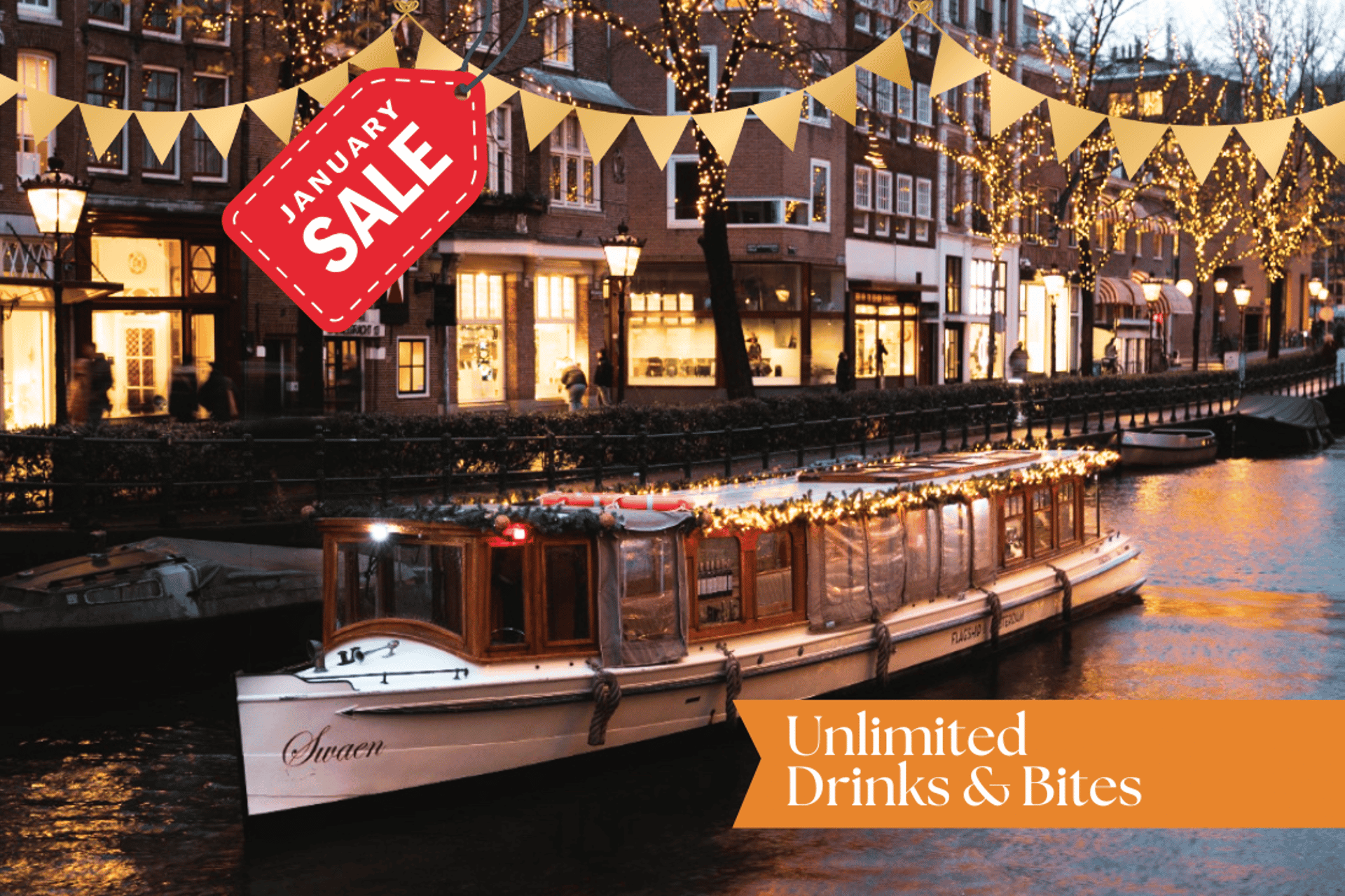 Amsterdam: Luxury Canal Cruise with Unlimited Drinks & Bite