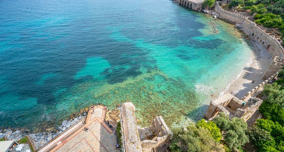 photo of the Alanya Shipyard is the historic dock area of Alanya, Turkey and is also referred to as Alanya Tersanesi , Tophane , Alanya Tersane, Turkey.