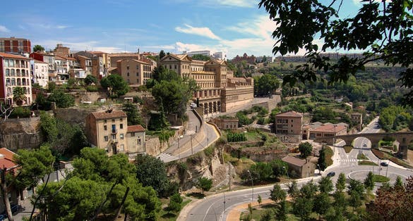 Photo of aerial view of Manresa, Spain.