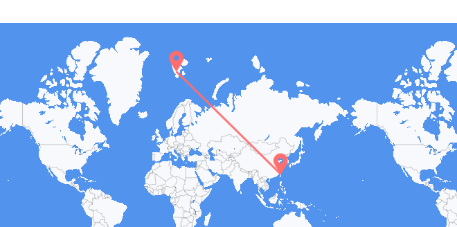 台湾 飞往斯瓦尔巴群岛和扬马延岛