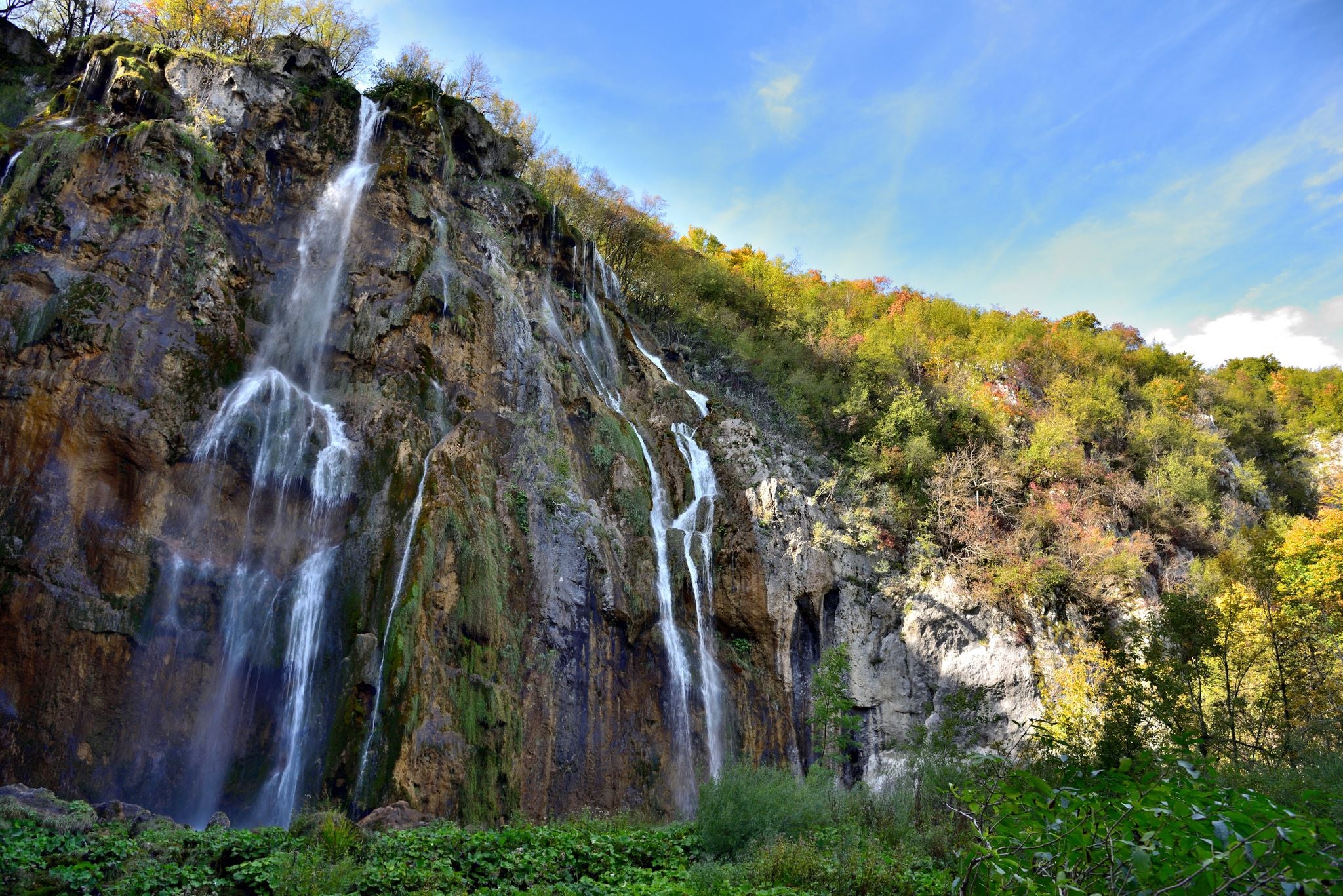 photo of view of Plitvice Lakes National Park is one of the oldest and largest national parks in between Lika-Senj County and Karlovac County in Croatia