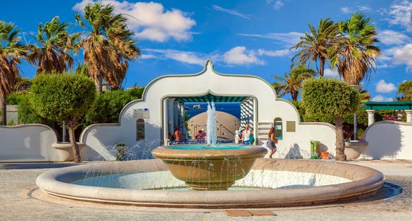 Photo of Kalithea Springs Therme spa on Rhodes island, Greece.