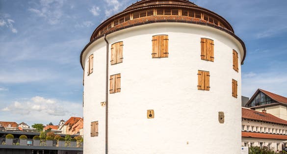 View at the Justice Tower in the streets of Maribor - Slovenia