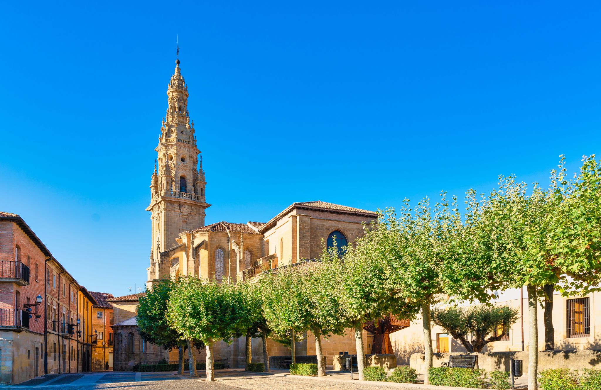 photo of the cathedral of Santo Domingo de La Calzada at morning, La Rioja, Spain.