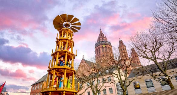 photo of view of Christmas Market in Mainz, Germany.