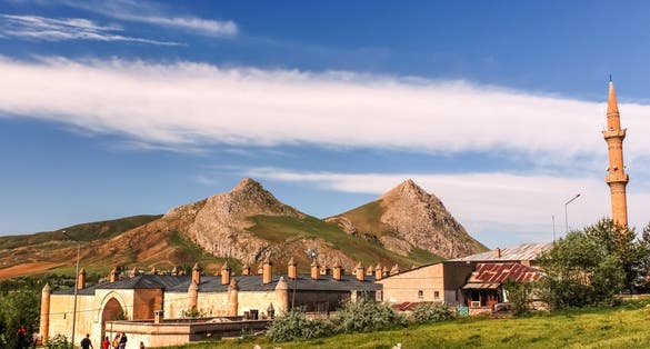 Photo of Exterior view of Saltukid caravanserai,12th century complex of buildings built by Saltukid female ruler Melike Mama Hatun, Tercan, Erzincan, Turkey.