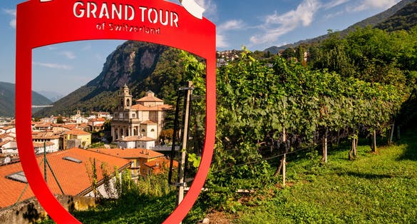 Photo of Mendrisio the capital of the Mendrisiotto district and is justly called "Il Magnifico Borgo", the magnificent town, Switzerland.