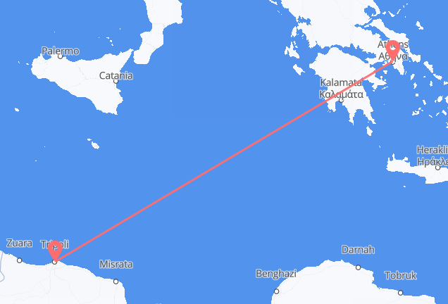 Tripoli to Athens