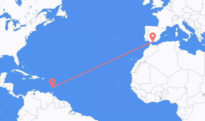 Saint Vincent to Málaga