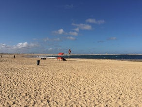 Photo of beautiful beach of Ferrel, Peniche in Portugal.