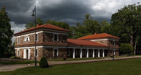 lithuania,rokiskis manor in sunny day