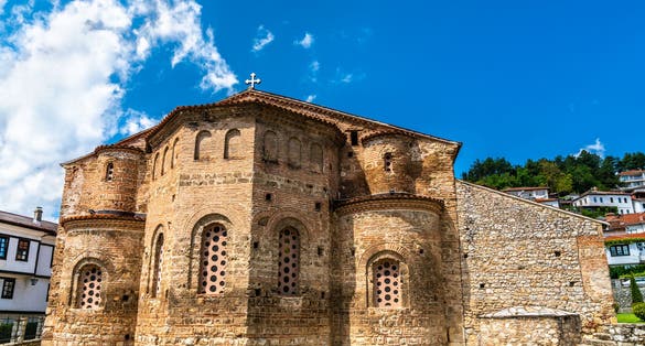 Photo of St. Sofia church in Ohrid in a beautiful summer day, Republic of Macedonia.