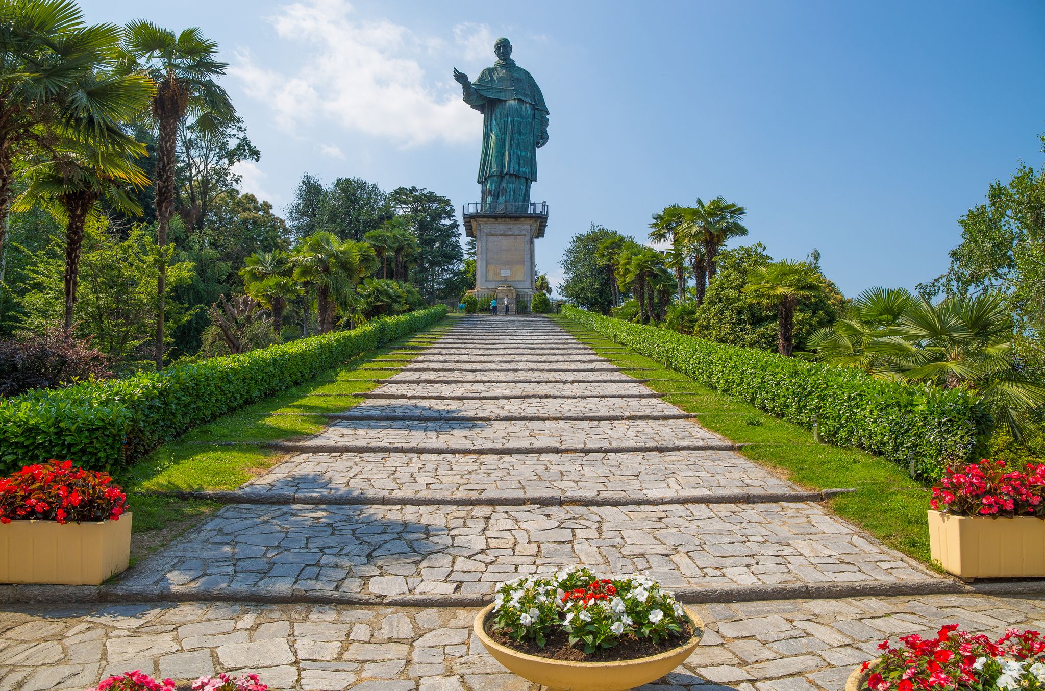 San Carlo Borromeo colossus in Arona town, Novara province, Maggiore lake, Piedmont region, Italy. It is a statue over 30 meters high located in Arona.