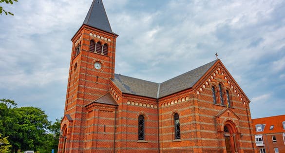 PHOTO OF VIEW OF Church of Our Saviour in Esbjerg, Denmark.