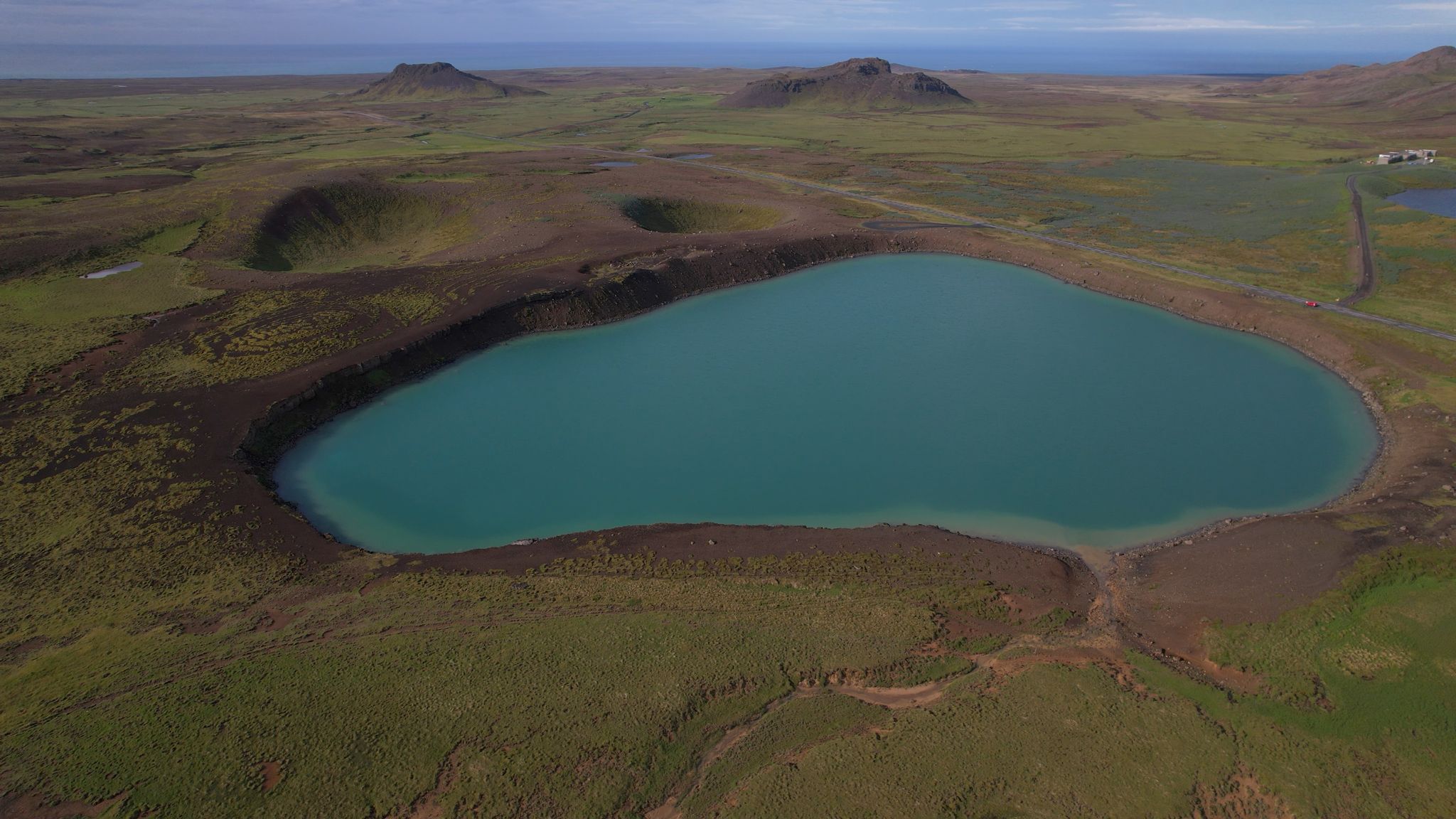 photo of view of The Graenavatn is a small lake on the Reykjanes Peninsula, Iceland.