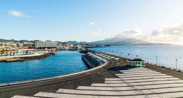 Photo of Ponta Delgada Promenade Waterfront, Sao Miguel ,Azores, Portugal.