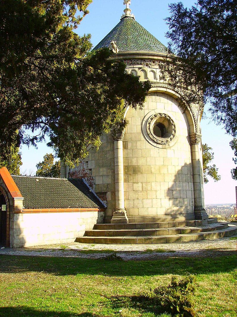 photo of view of  Zsolnay Mausoleum in Pecs, Hungary .