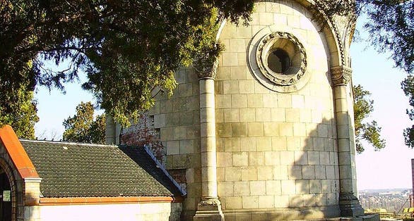 photo of view of  Zsolnay Mausoleum in Pecs, Hungary .