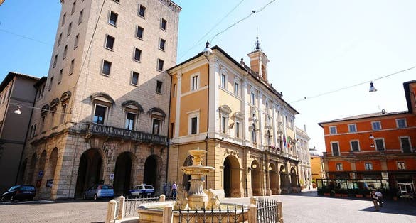 photo of  a square in Rieti, Italy.