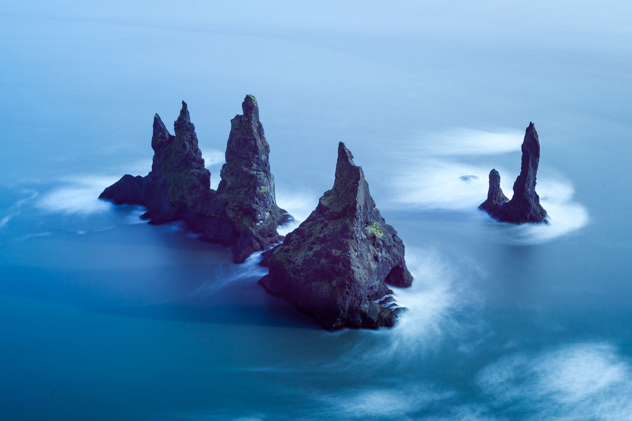 photo of view of Reynisdrangar cliffs, South, Vík, Iceland.