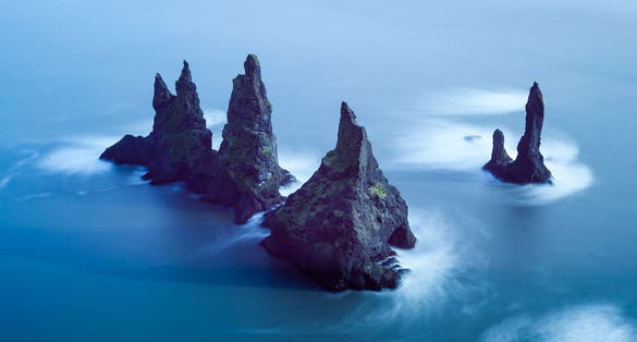 photo of view of Reynisdrangar cliffs, South, Vík, Iceland.