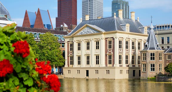 Photo of The 'Mauritshuis' (House of Count Maurice of Nassau) was built as a home from 1636-164 in the Hague, the Netherlands.