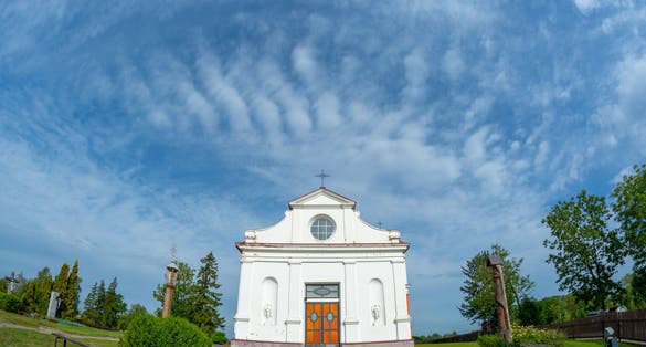 White church in Lithuania near Šiauliai