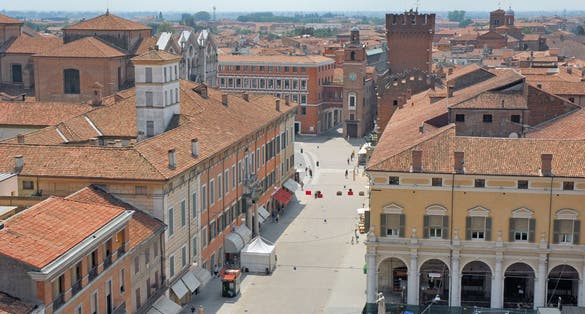 Italy Ferrara city view from Este palace