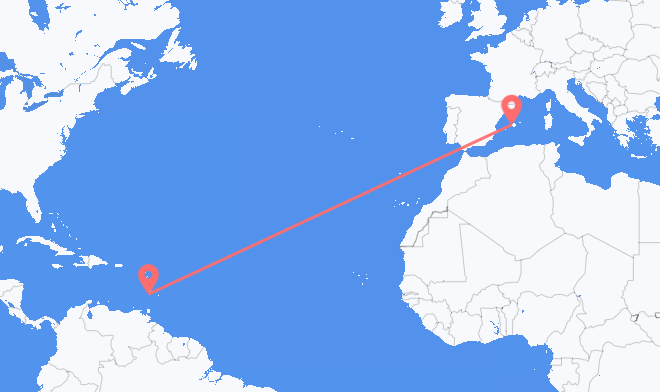 Saint Vincent to Palma