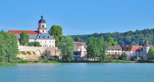photo of view of Health Resort of Bad Salzungen near thuringian Forest in Thuringia,Germany