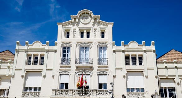 Photo of Modernist casino building in Huesca, Spain.