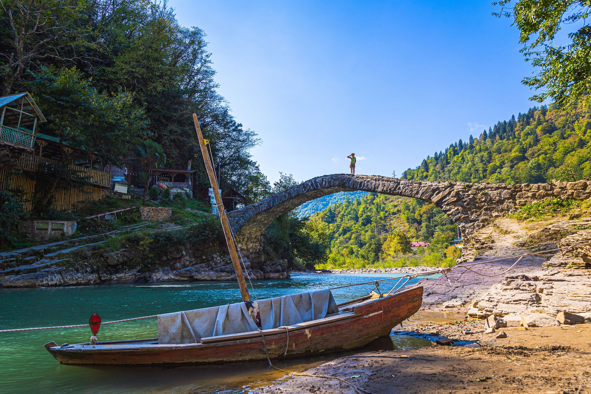 Photo of Makhuntseti bridge in Keda District of Ajara in village of Makhuntseti, Georgia. 