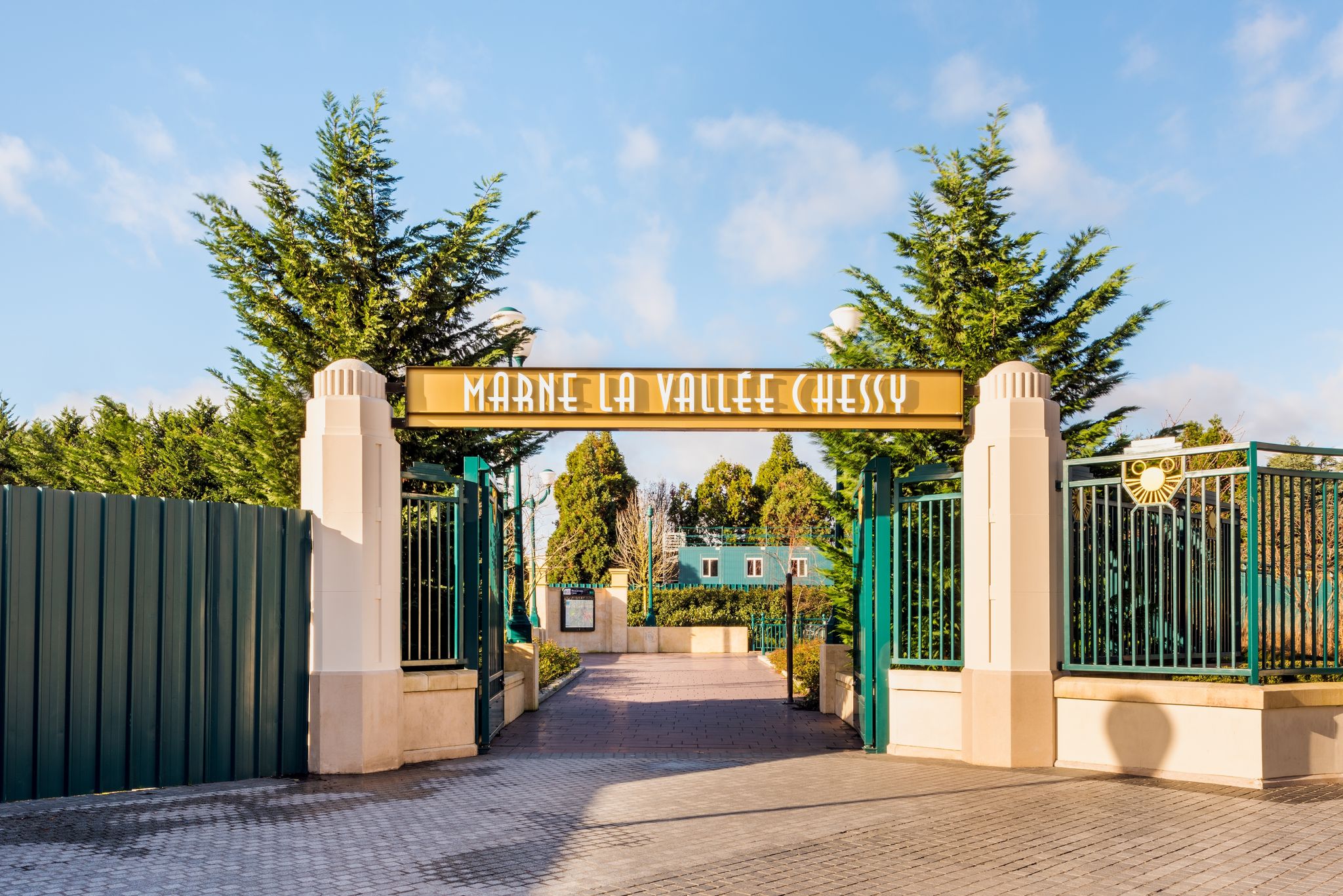 Photo of Entrance to Marne La Vallée Chessy Subway Station in Disneyland Paris in France.
