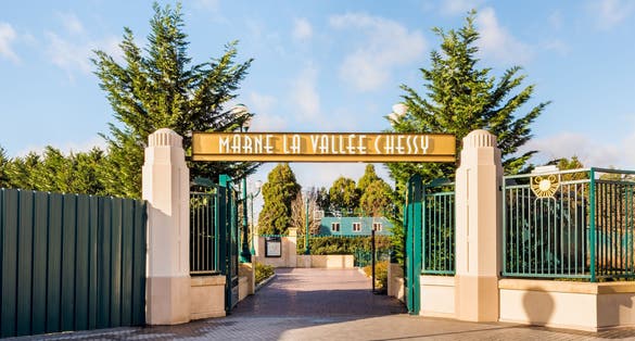 Photo of Entrance to Marne La Vallée Chessy Subway Station in Disneyland Paris in France.
